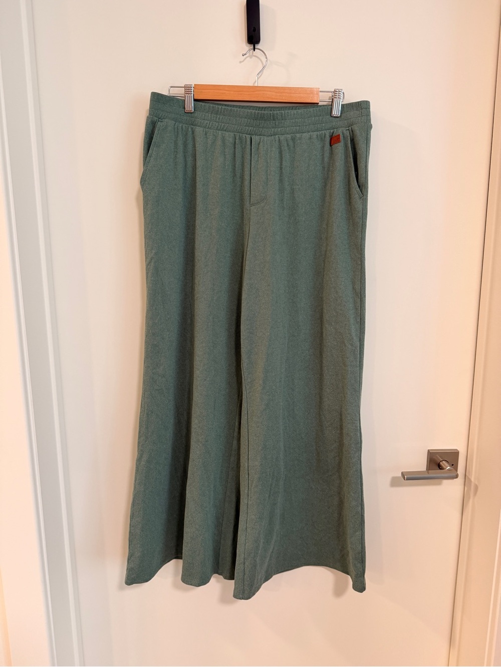 Peace Love World Sage Green Wide Leg Knit Pants